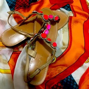 Hot pink stone sandal
